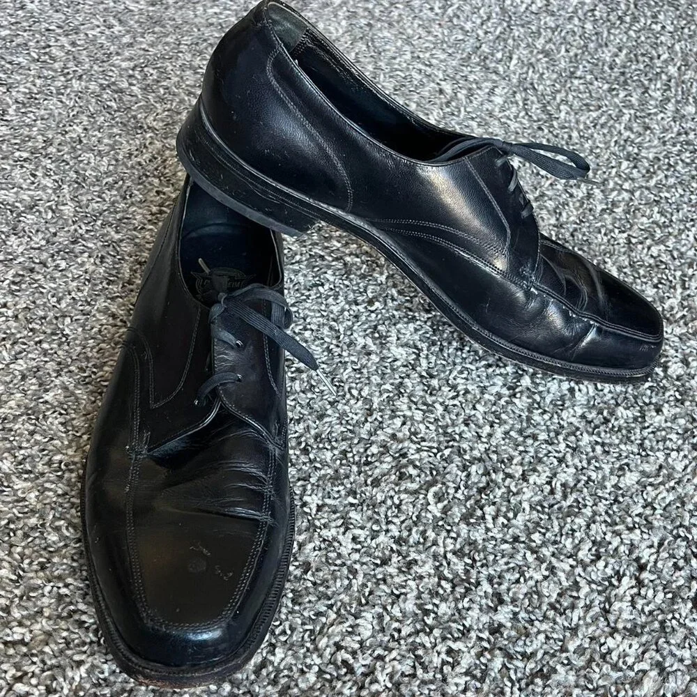 Florsheim Black Leather Oxford Dress Shoes Mens 10 Formal Prom Classic Business - Picture 2 of 7
